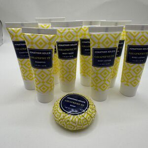 JONATHAN ADLER GRAPEFRUIT TRAVEL SIZE TOILETRIES | SET OF 9| NEW